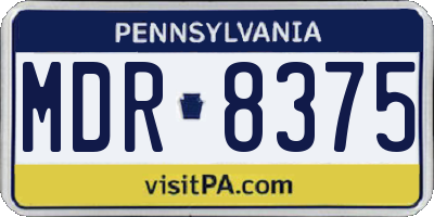 PA license plate MDR8375