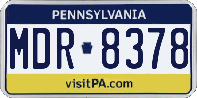 PA license plate MDR8378
