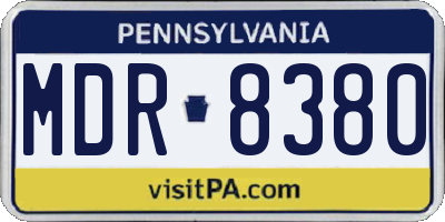 PA license plate MDR8380