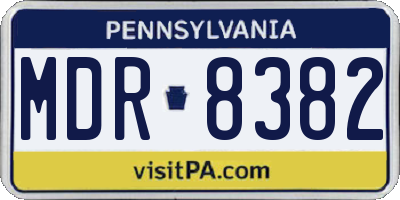 PA license plate MDR8382