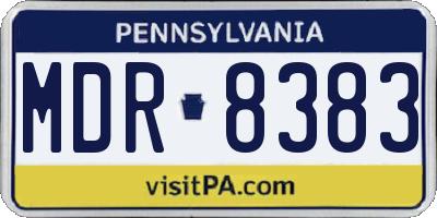 PA license plate MDR8383