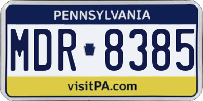 PA license plate MDR8385