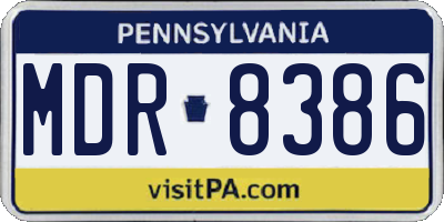 PA license plate MDR8386