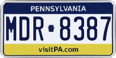 PA license plate MDR8387