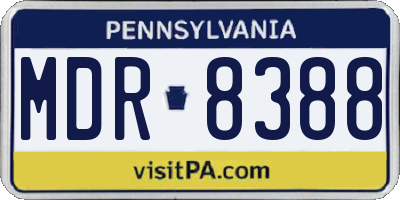 PA license plate MDR8388
