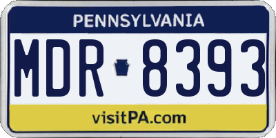 PA license plate MDR8393