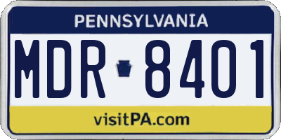 PA license plate MDR8401