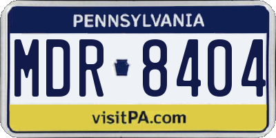 PA license plate MDR8404