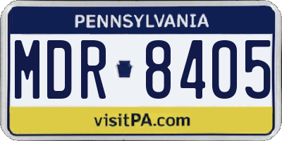 PA license plate MDR8405