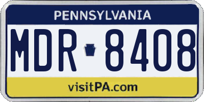 PA license plate MDR8408