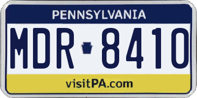 PA license plate MDR8410