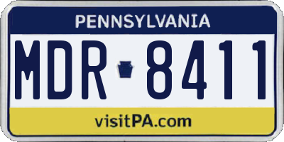 PA license plate MDR8411