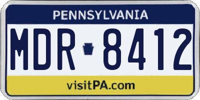 PA license plate MDR8412
