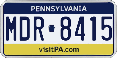 PA license plate MDR8415