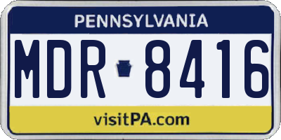 PA license plate MDR8416