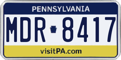 PA license plate MDR8417