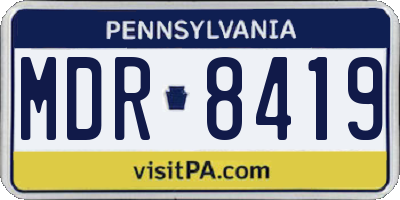 PA license plate MDR8419