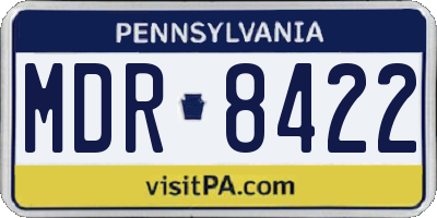PA license plate MDR8422
