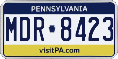 PA license plate MDR8423