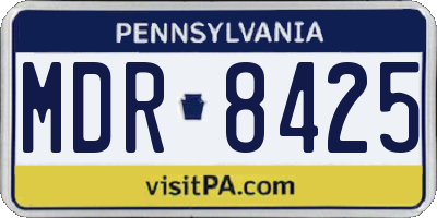 PA license plate MDR8425