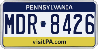 PA license plate MDR8426