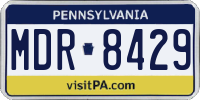 PA license plate MDR8429