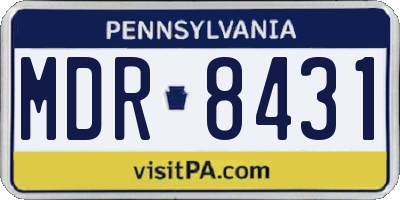 PA license plate MDR8431