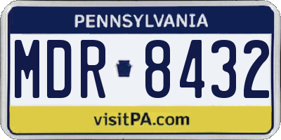 PA license plate MDR8432