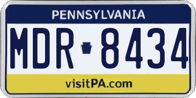 PA license plate MDR8434