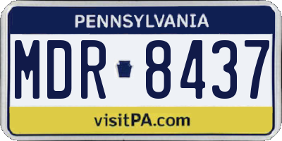 PA license plate MDR8437