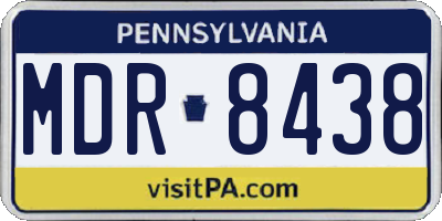 PA license plate MDR8438