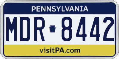 PA license plate MDR8442