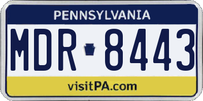 PA license plate MDR8443