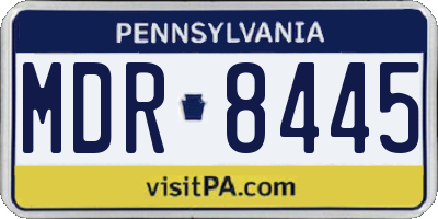 PA license plate MDR8445