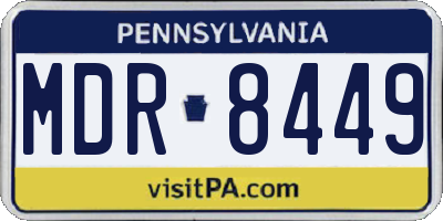 PA license plate MDR8449