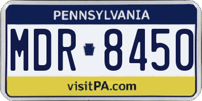 PA license plate MDR8450