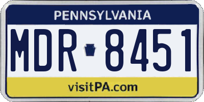 PA license plate MDR8451