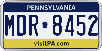 PA license plate MDR8452
