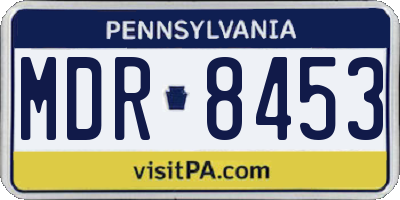 PA license plate MDR8453