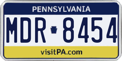 PA license plate MDR8454