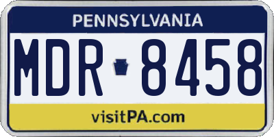 PA license plate MDR8458