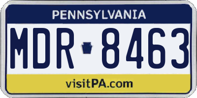 PA license plate MDR8463