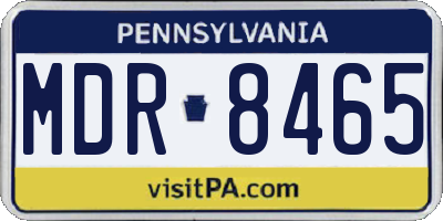 PA license plate MDR8465