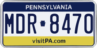 PA license plate MDR8470