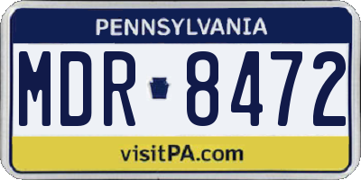 PA license plate MDR8472