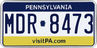 PA license plate MDR8473