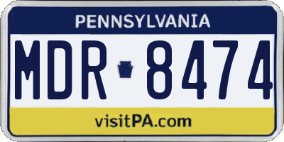 PA license plate MDR8474