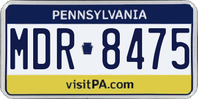 PA license plate MDR8475
