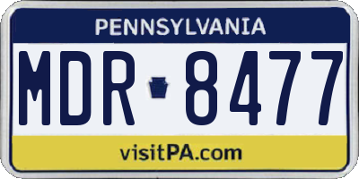 PA license plate MDR8477