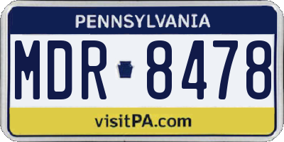 PA license plate MDR8478